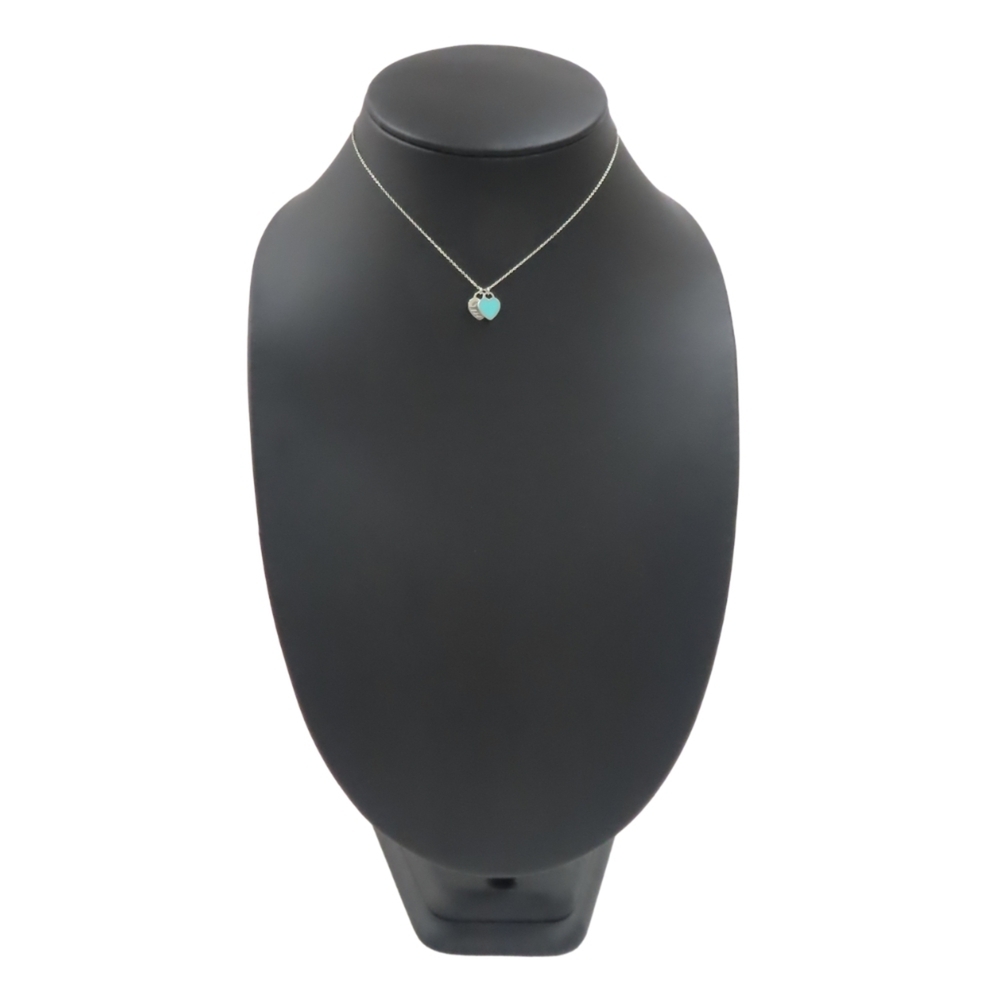 Tiffany & Co. Return to Double Heart Tag Necklace, Sterling Silver 925, Blue ... - Picture 10 of 10